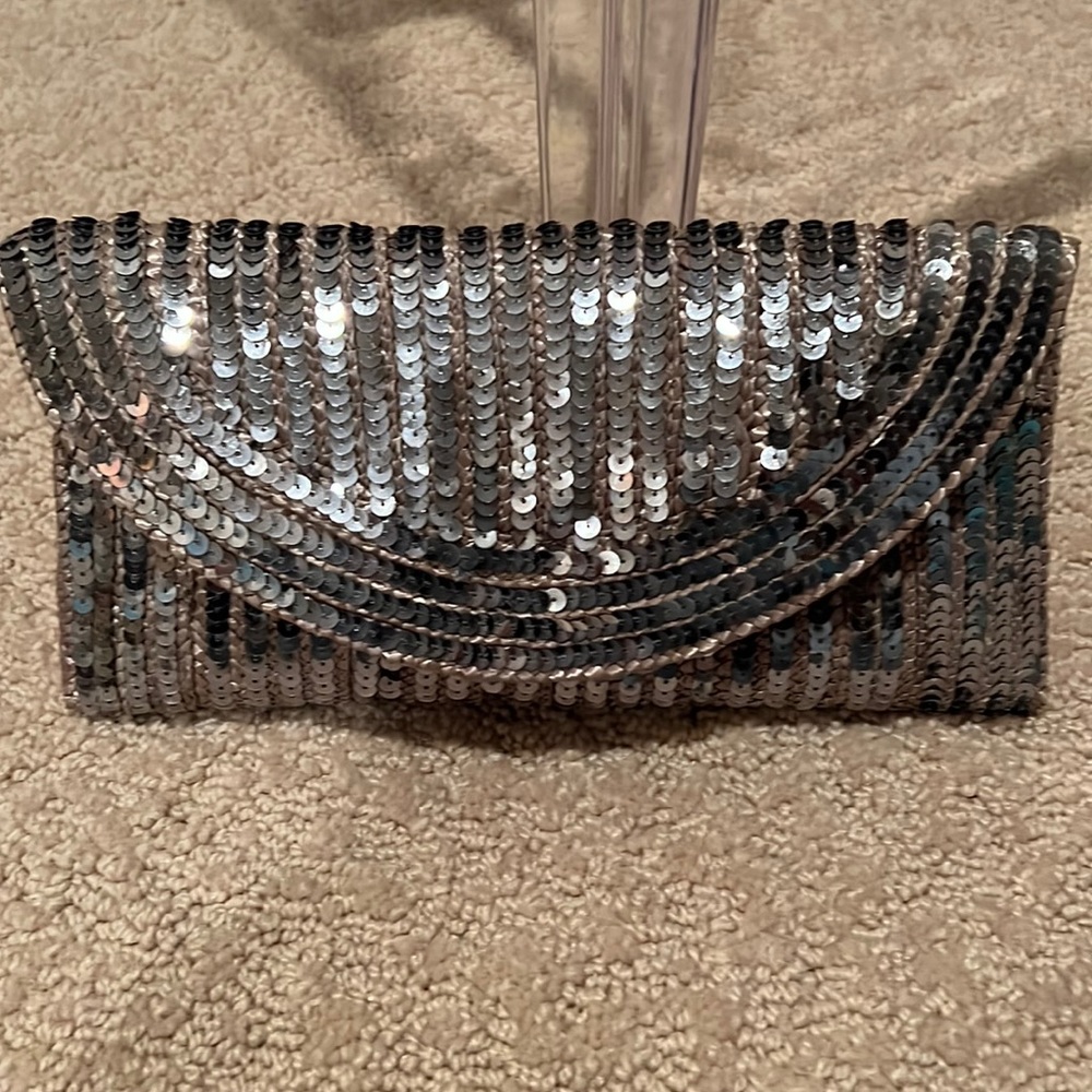 Felix Rey Sequin Straw Clutch